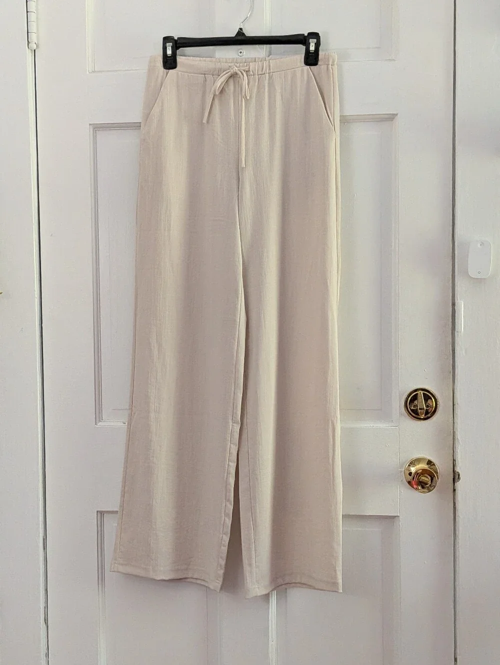 MNG Mango Cream Wide Leg Drawstring Pull-On Pants XXS NWT Relaxed